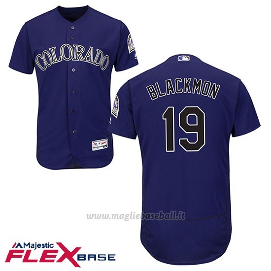 Maglia Baseball Uomo Colorado Rockies 19 Charlie Neromon Viola Flex Base